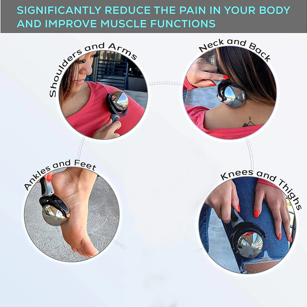 Massage Ball Roller - For Deep Tissue and Sore Muscle Relief of Stiffness and Stress, Body, Neck, Back, Foot, Plantar Fasciitis