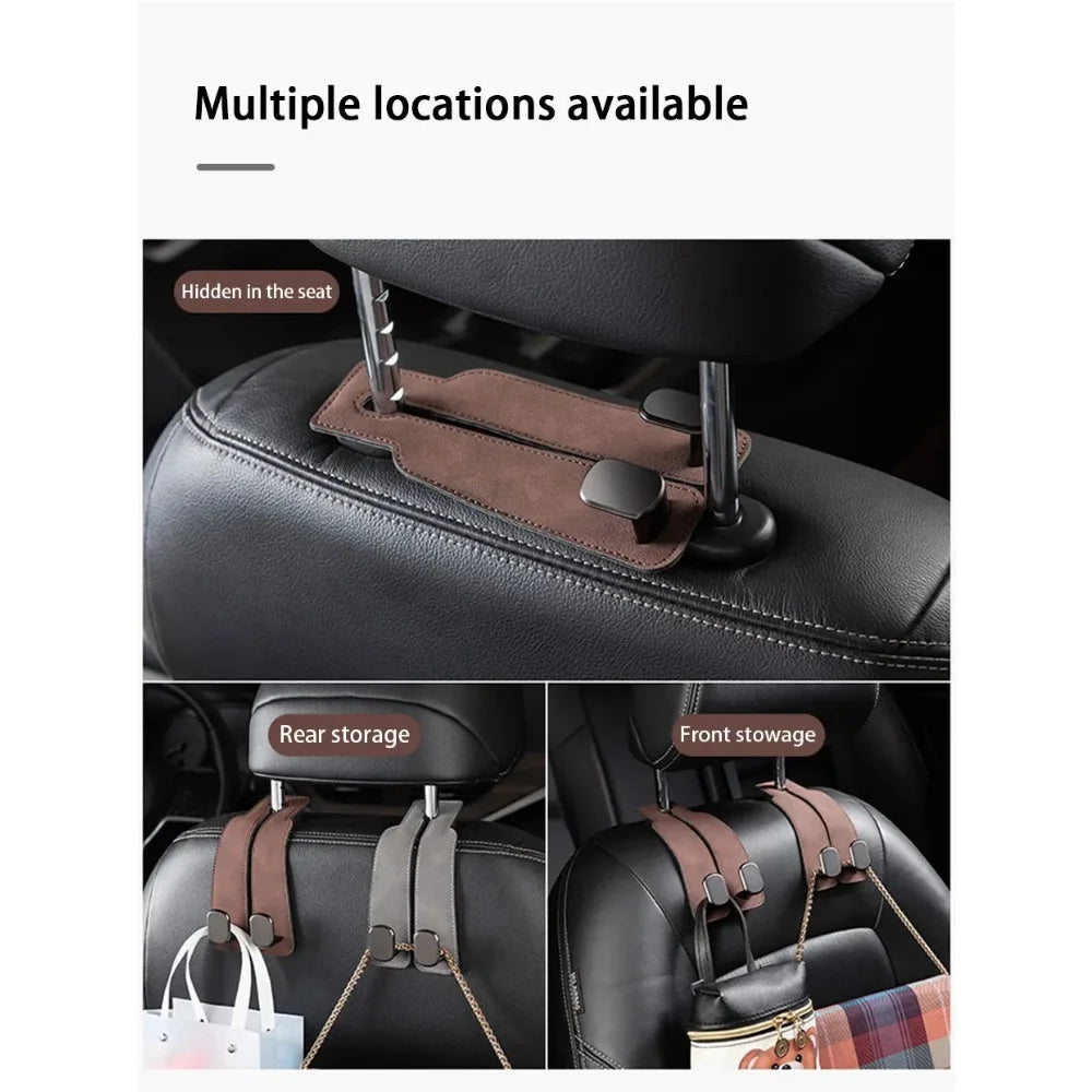 2 in 1 Car Hook For Car Rear Seat Back Hooks Headrest Hanger Clip Universal Double Hooks Holder Storage Car Interior Accessories
