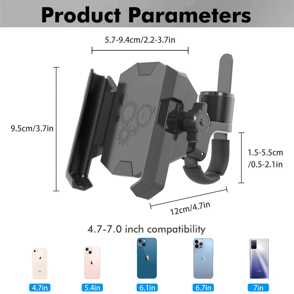 2025 New Universal Cell Phone Clamp for Stroller Phone Holder Shopping Cart Phone Holder Golf Cart Phone Holder Bike Phone Mount