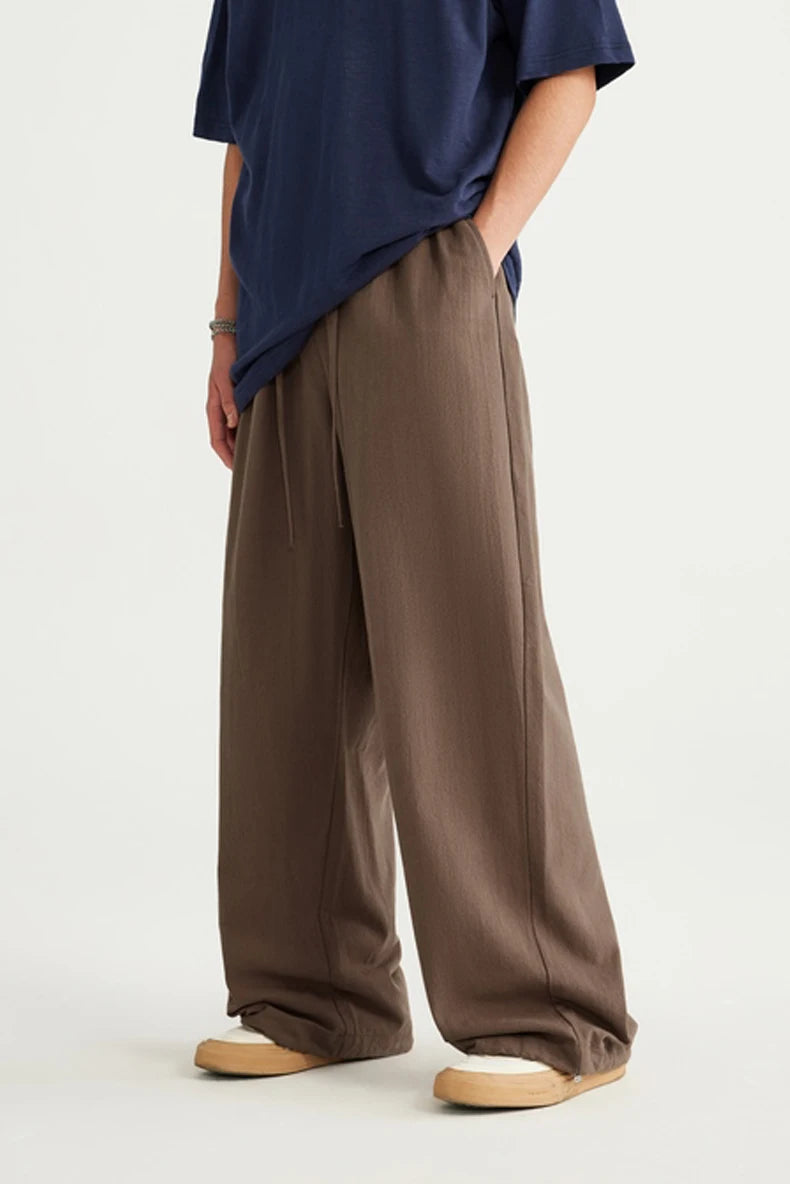 INFLATION Bamboo Cotton Linen  Wide Leg Pants 2024 Spring Summer All-match Casual Mens Trousers