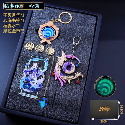 Genshin Impact Peripheral Bookmarks Vision of God Pendants Keychains Servant Weapon Models Combination Sets Gifts and Presents