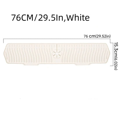 24/29.5inch Kitchen Sink Splash Guard,Silicone Draining Mat for Sink,Sink Protectors for Kitchen Sink Mat, Splash Guard Kitchen