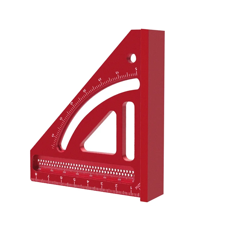 Multi Angle Measuring Ruler,Woodworking Square Protractor,Aluminum Miter Triangle Ruler,Precision Layout Measuring Tool-AT64