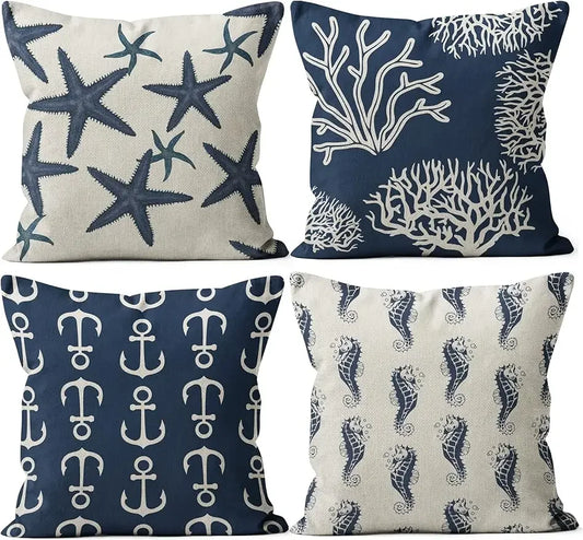 Marine themed throw pillow covers, home décor, cushion covers, sofa bed pillowcases cushion cover 45x45