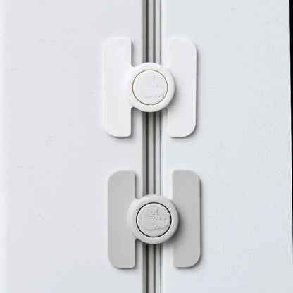 2pcs Child Multi Functional Safety Locks Double Buckle Lock for Refrigerator Cabinet Lock Anti-Pinching Hand Security Protection