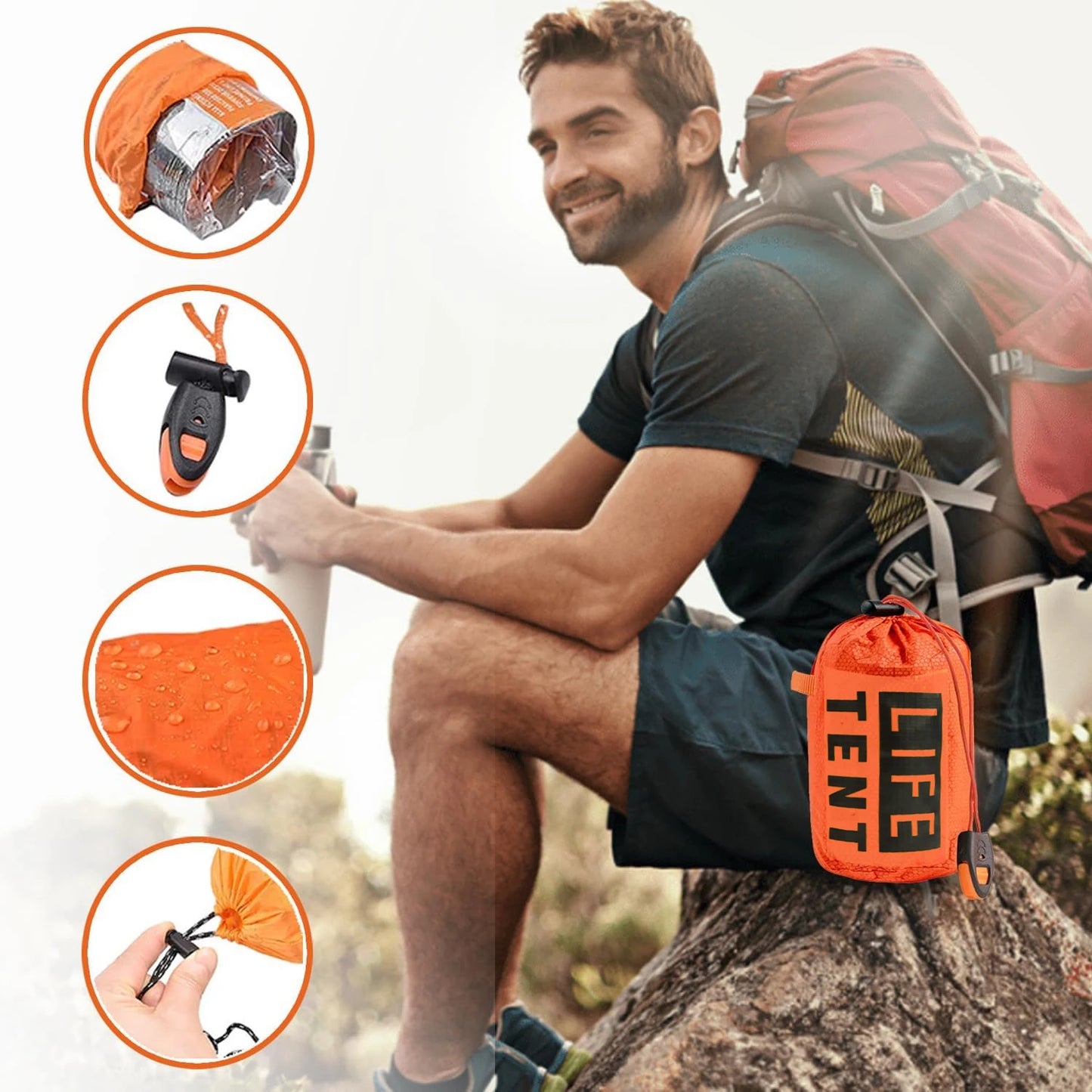 2 Person Emergency Tent Casa De Waterproof Camping Travel Pergola Family Campaign House Tourist Tents Cool Gear Equipment Coat