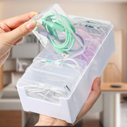 7Grid Data Cable Storage Box Cable Organizer Bag With Power Charging Cable Management And Desktop Cables Management Organization