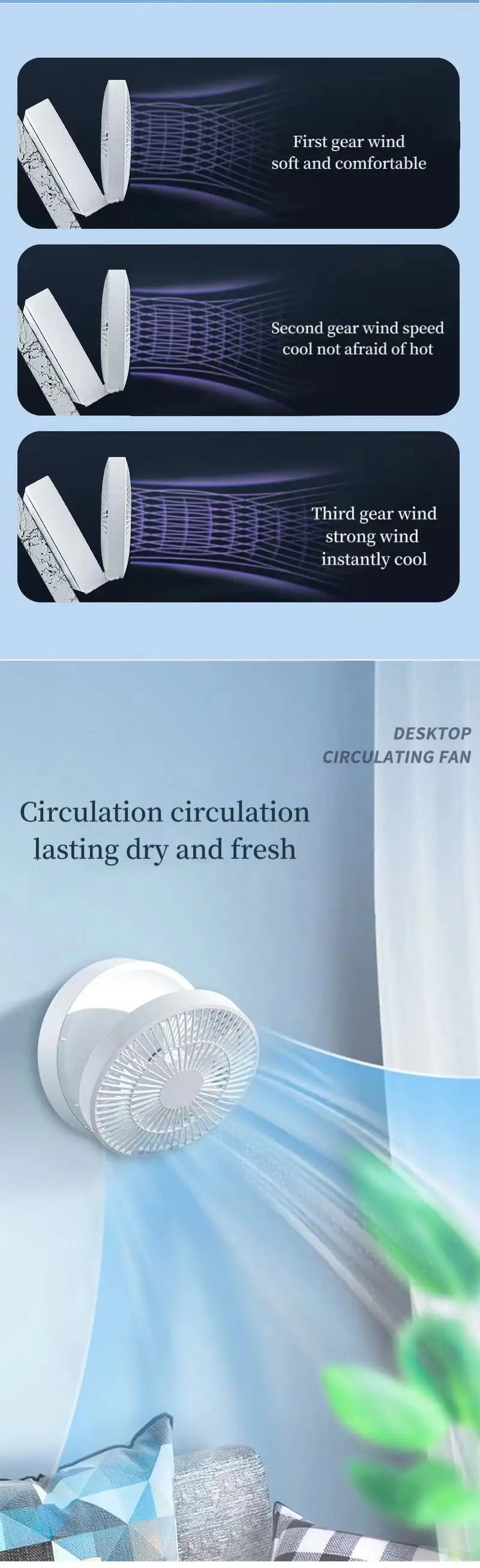 Fan With Remote Control Portable Wall-Hanging Rechargeable Usb Electric Folding Fan Nightlight Air Cooler Household