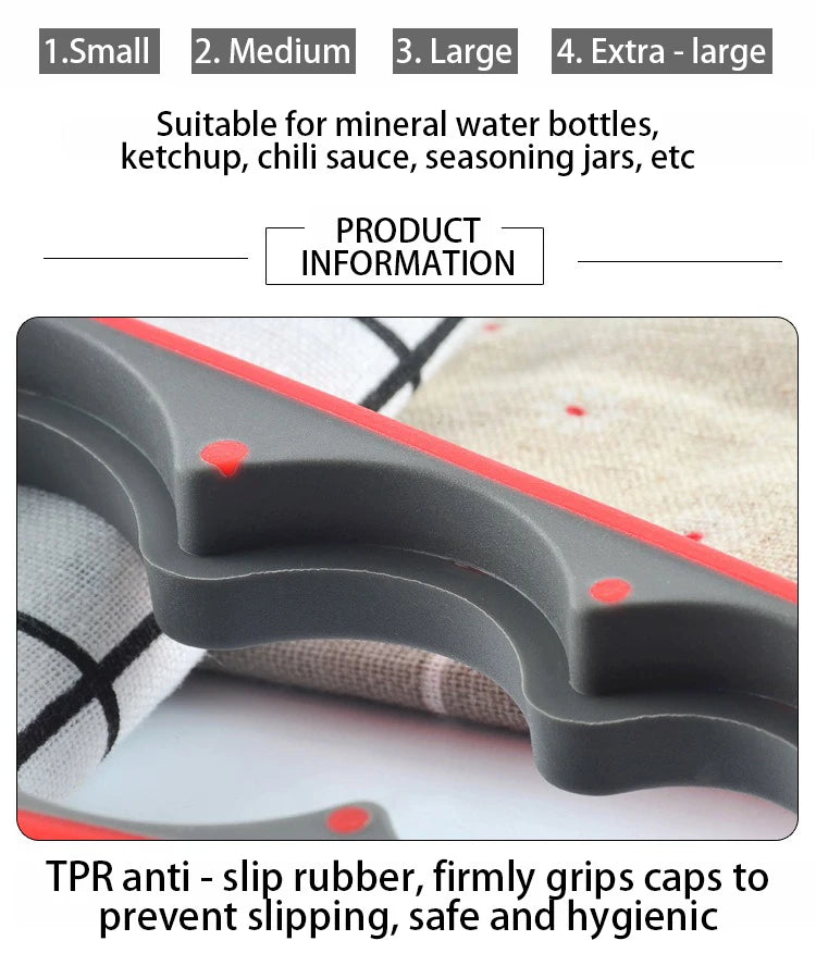 Bottle Cap Opener Open Bottle Covers Universal  Kitchen Jars Opener Effortless Jar Opener Open Jars and Lids