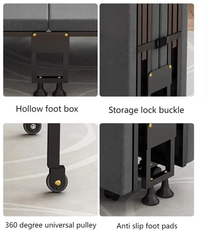 Four fold bed office nap bed nap tool factory directly operated office nap bed carrying wheeled marching bed