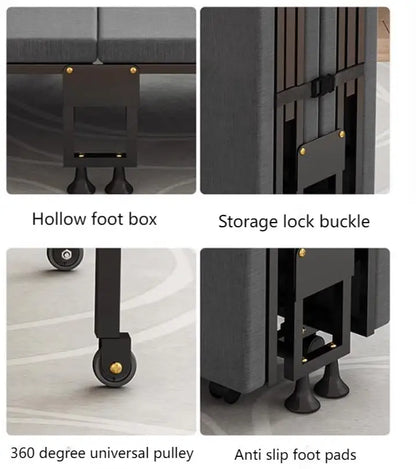 Four fold bed office nap bed nap tool factory directly operated office nap bed carrying wheeled marching bed