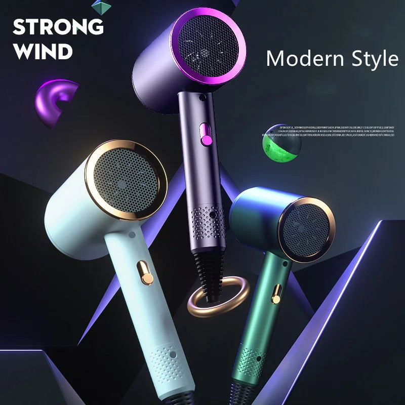 Home portable high power blue hair dryer 1200W professional hair dryer Strong wind salon negative ion hair dryer