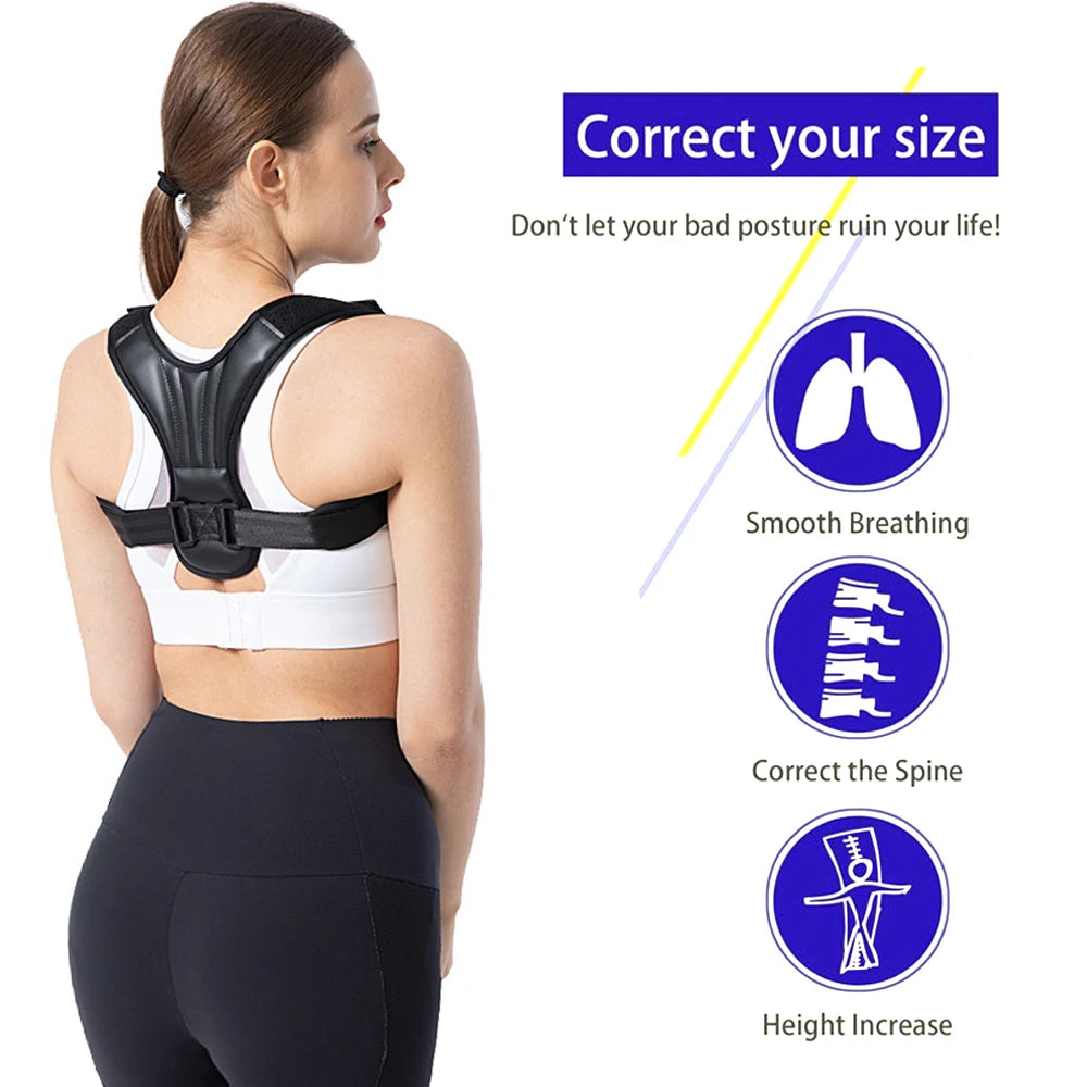 Posture Corrector for Men & Women - Adjustable Back Brace, Neck & Shoulder Support - Relieves Back Pain & Slouching, Breathable