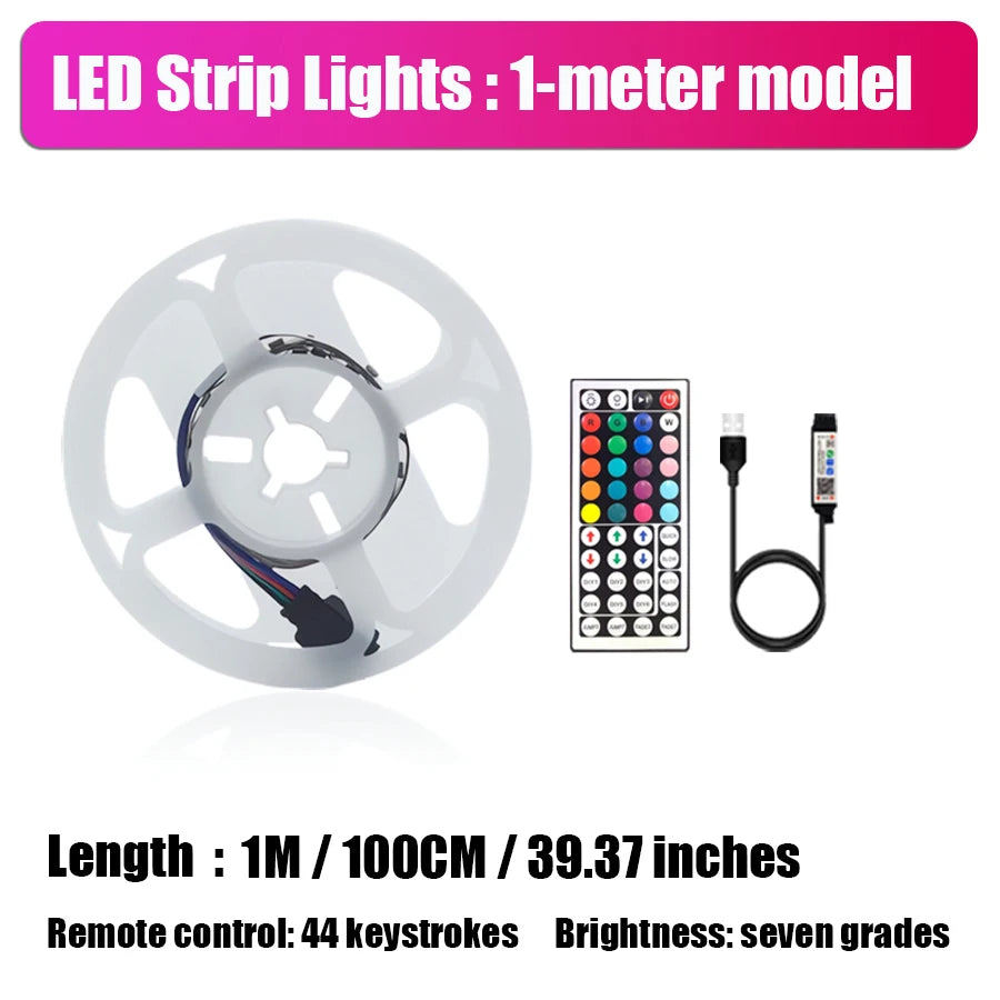 Smart LED Strip Lights, with Wireless Infrared Remote Control, Color Changing & Music Sync with App Control and Remote, USB Powe