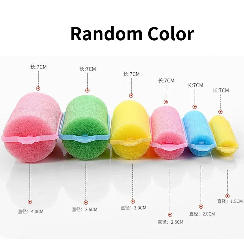 6-14Pcs/Lot Sponge Hair Rollers Foam Hair Roller Sleeping Hair Curlers Flexible Styling Curlers Sponge Curlers Random Color 2025