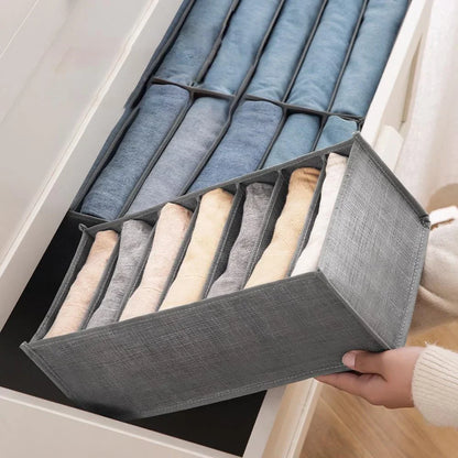 Foldable Storage Organizers Drawer Closet Divider Boxes for Jeans Socks Bra Wardrobe Clothes Storage Underwear Organizers Sets