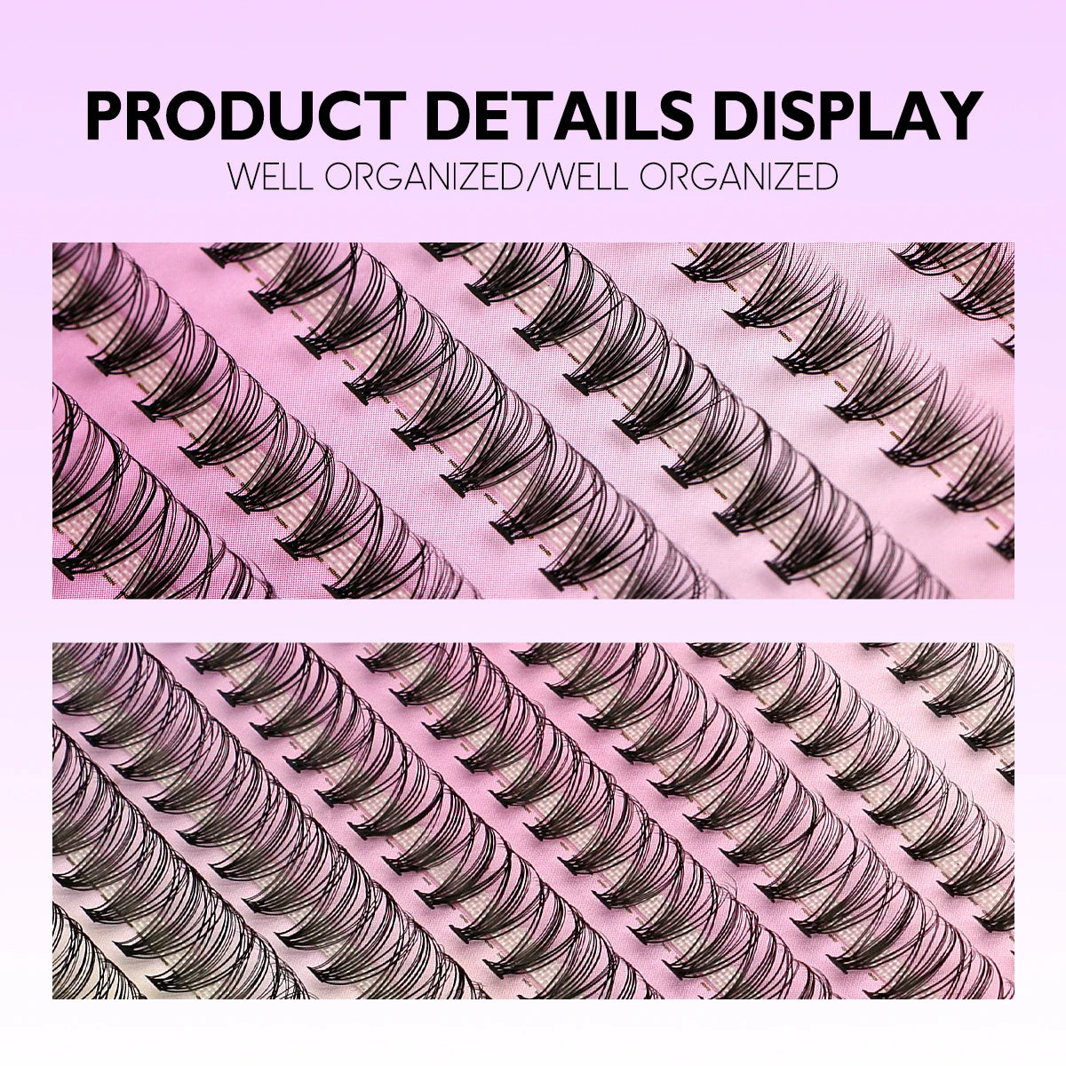 GROINNEYA DIY Lash Extension Kit Volume Lash Clusters Individual Lashes Thick Eyelash Extension Lash Bond & Seal & Lash Tweezers