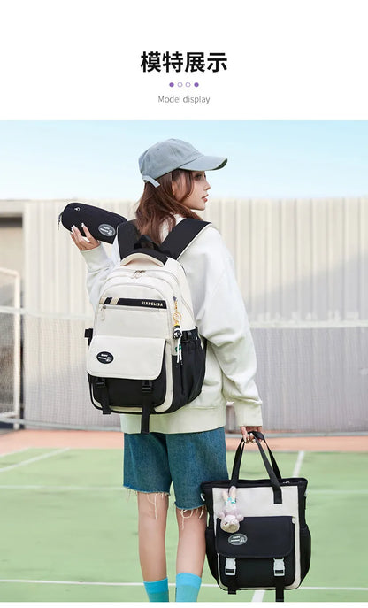 Cute Student Backpack 3pcs/set Primary Schoolbag Harajuku Kawaii Student Backpack Teenage Girls Handbag Large Capacity Rucksack