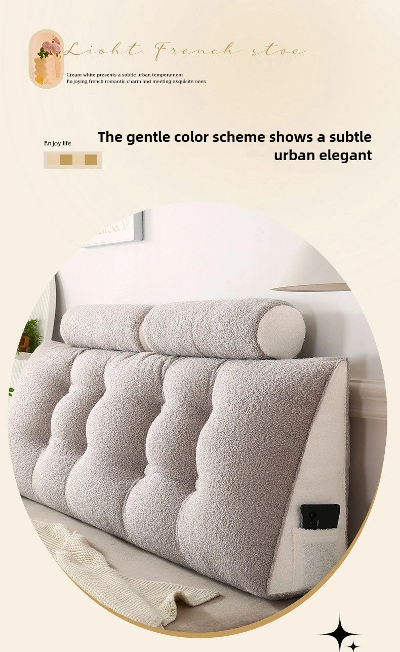 Headboard Pillow Lambswool Triangle Cushion Backrest Pain Relief Sofa Waist Cushion Wedge Sleeping Pillows for Bed Decorative 이불