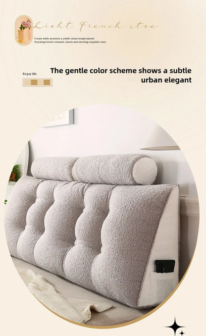 Headboard Pillow Lambswool Triangle Cushion Backrest Pain Relief Sofa Waist Cushion Wedge Sleeping Pillows for Bed Decorative 이불