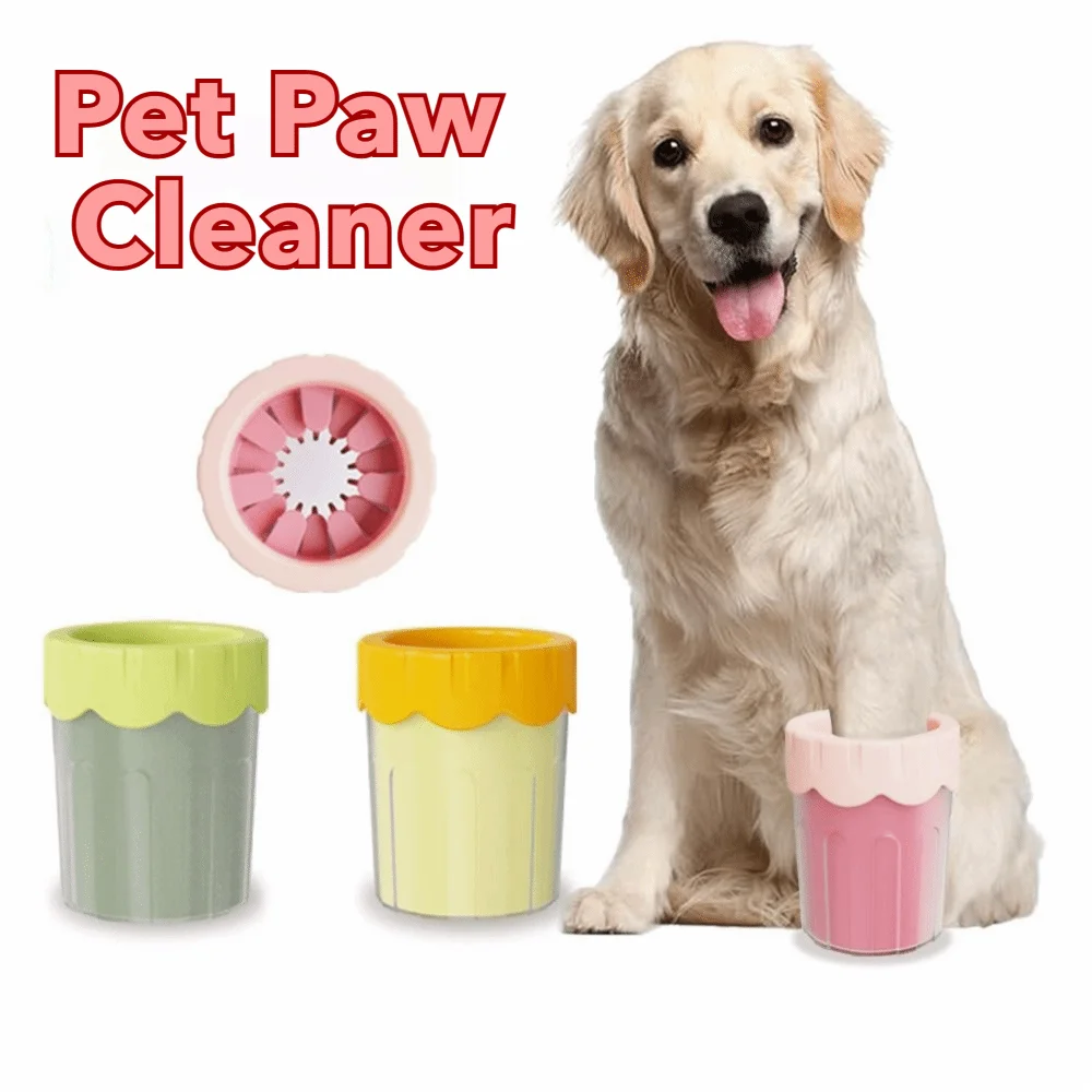 Soft Bristles Pet Paw Cleaner Reusable Mud Removal Dog Foot Washing Cup Detachable Portable Pet Feet Washer Daily Foot Care