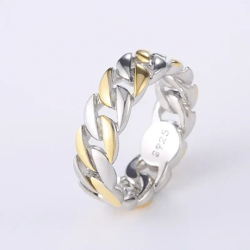 Popular Women's Ring with Sparkling Cubic Zirconia Hollow Heart Leaf Design in Two Tone Hip Hop Rock  Party Girl Jewelry