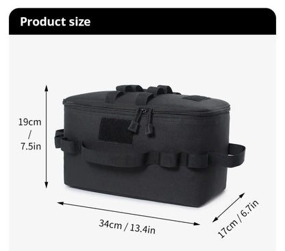 Camping Storage Bag Portable Folding Large Capacity Ground Nail Tool Bag Gas Canister Hiking Picnic Cookware Utensils Kit Bag