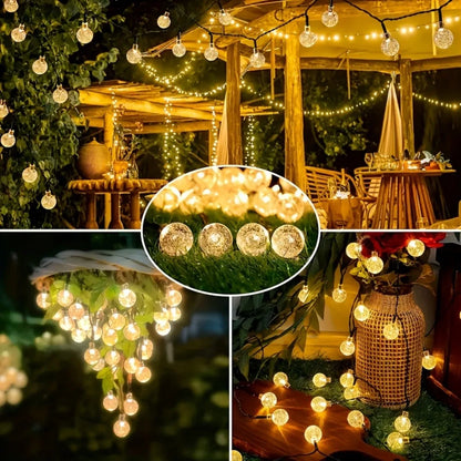Solar Light String 200LED/100LED/20LED Solar Crystal Light String for Garden, Courtyard, Christmas Festival and Party Decoration