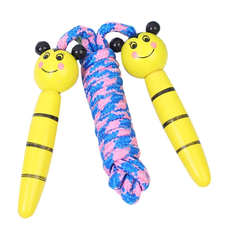 Cotton Jump Rope for Kids-Wooden Handle-Adjustable Cotton Braided Fitness Skipping Rope Great for Exercise Activity 24BD