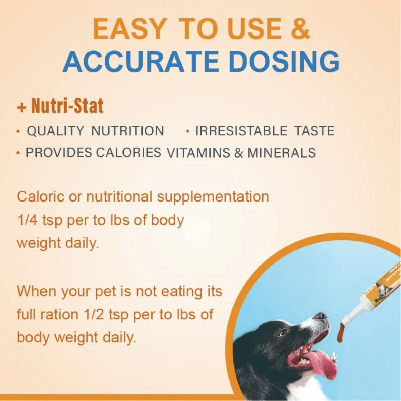 HIGH CALORIE NUTRITIONAL GEL For Dog&Cat Food Supplement with Vitamins Provides calories and nutritional supplements