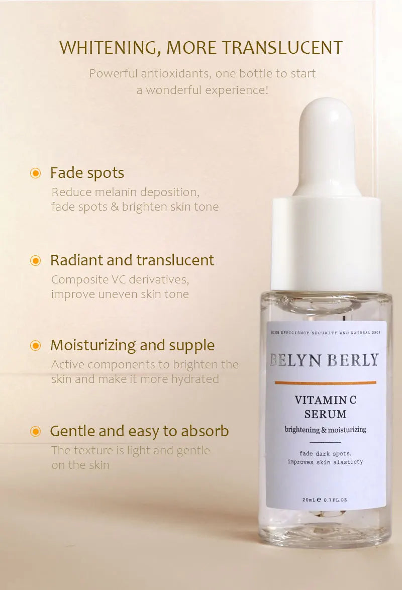 BELYN BERLY Face Serum 3Pcs/Lot Hyaluronic Acid + Vitamin C + 24k Gold Serum Moisturizing Spot White Facial Serum