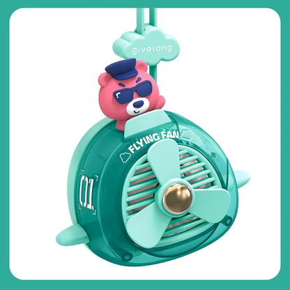 Mini Fan Cartoon halterneck fan USB charging lazy fan portable handheld outdoor mini bladeless small fan