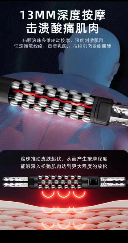 Relaxed Red Light Heated Massage Device 36W Roll Massager 360 Rotating Inner Ball Roller For Whole Body Anti Cellulite