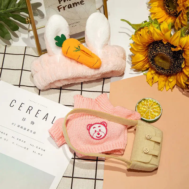 1set Clothes Suit Exquisite Soft Knitted Sweater DIY Accessories For 30cm Kawaii Yellow Duck Lalafanfan Plush Toys Stuffed Dolls