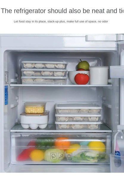 Food Storage Box, Fruit Egg Organizer, Refrigerator Fresh Keep Organizer, Kitchen Leak Proof Dumpling Storage Box