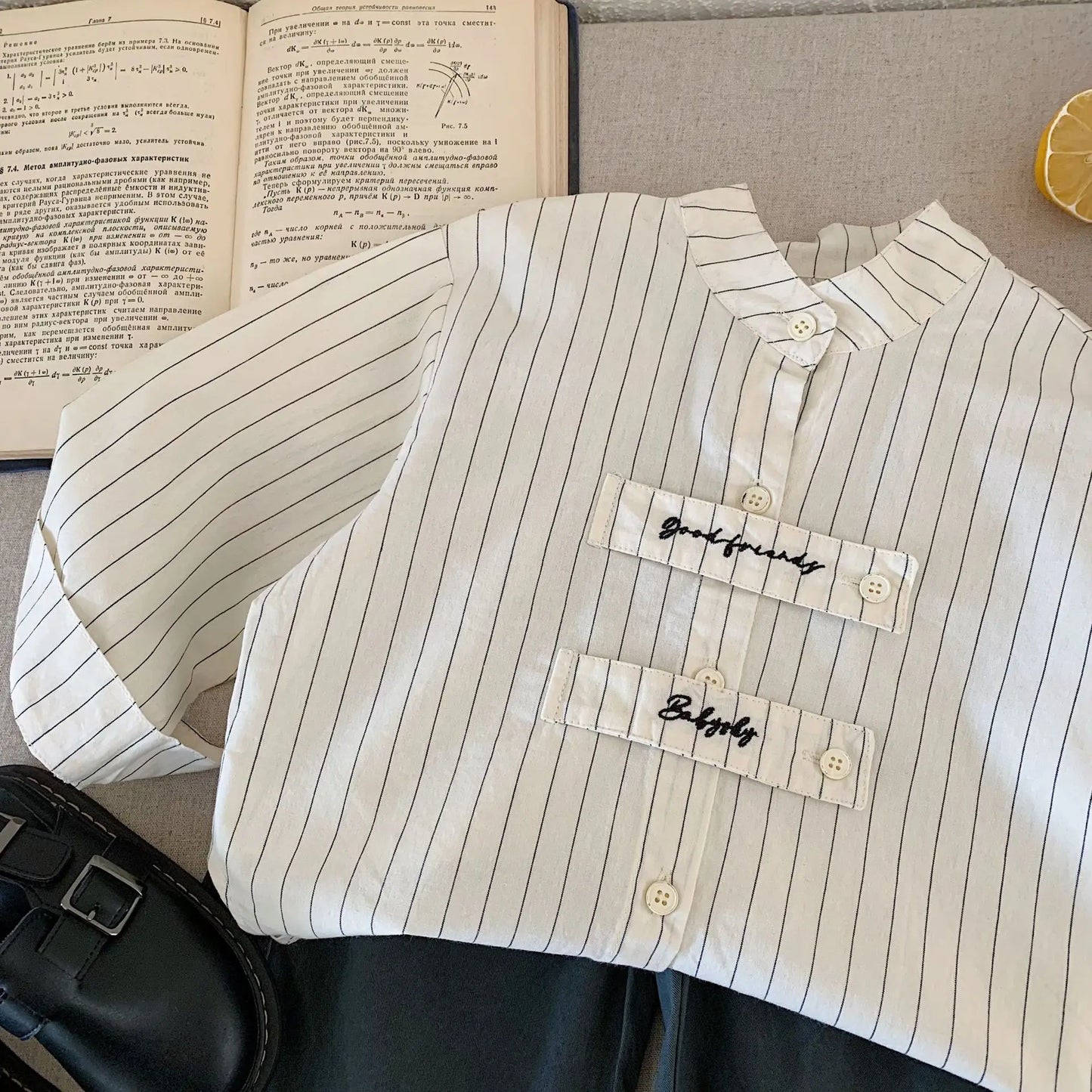 Children's Shirts 2025 Spring New Products Boys Embroidered Girls Striped Shirt Top Tide H0085