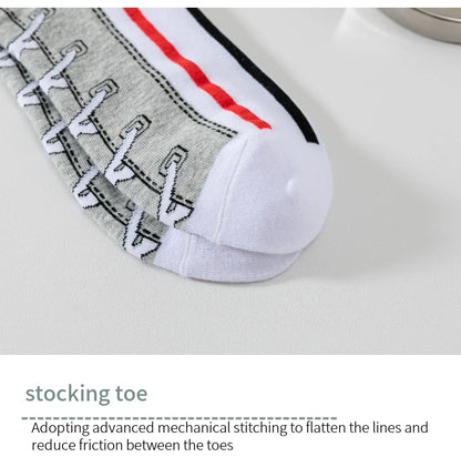 5 pairs of autumn and winter men's sports socks for summer leisure, sweat wicking, comfortable, lightweight, breathable basketba