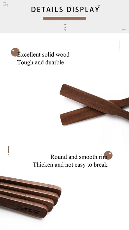 MHW-3BOMBER Durable Walnut Stirrers Vintage Solid Wood Textured Coffee Stirrers Exquisite Home Barista Kitchen Accessories