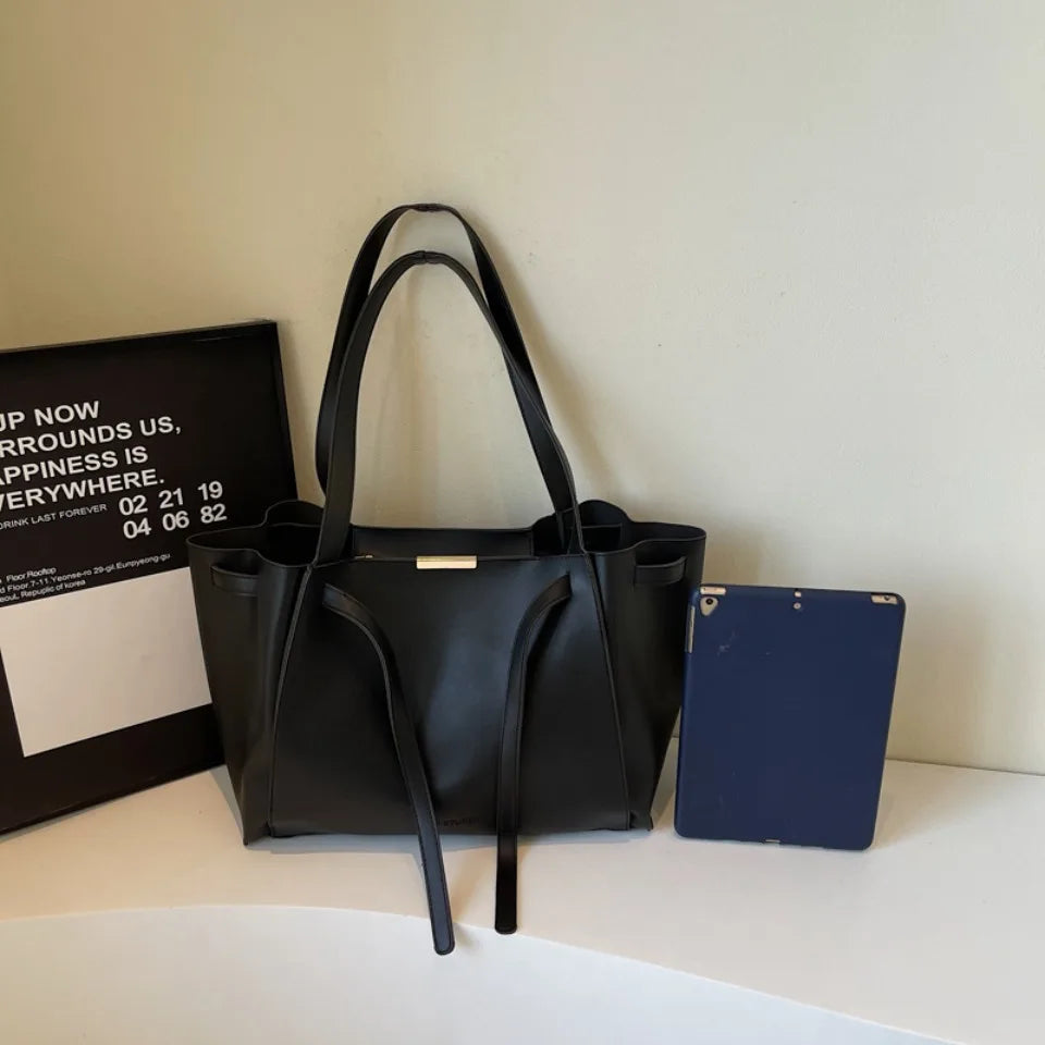 Big Shoulder Hand Commuting Bags for Women Large Capacity Drawstring Bucket Shopping Totes Top-Handle Bag 2025 Latest Handbags