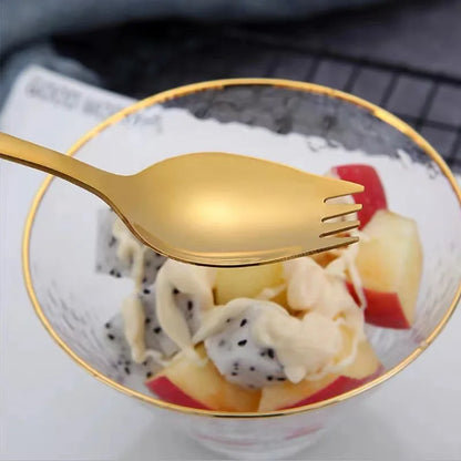 304 Stainless Steel Salad Spoon Fork Spoon Set Spoon Gift Fork Fruit Fork Soup Spoon Western Food Fork Spoon Children's Spoon