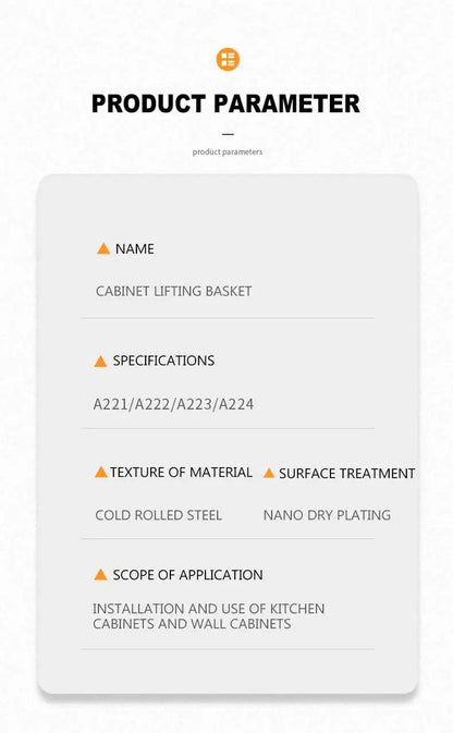 Kitchen Cabinet Wall Cabinet Lifting Pull Baskets Pull-down Kitchen Storage Rack Cabinet Pull Basket Damping Buffer Lift