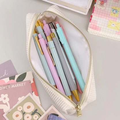 Corduroy Pencil Case Trousse School Supplies Large Capacity Soft Solid Color Kalemlik Pen Case Estuche Escolar Pencil Pouch
