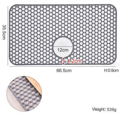 Silicone Sink Mat Sink Protectors for Kitchen Sink, Sink Mat Grid Non-Slip Folding Sink for Bottom of Farmhouse Porcelain Sink