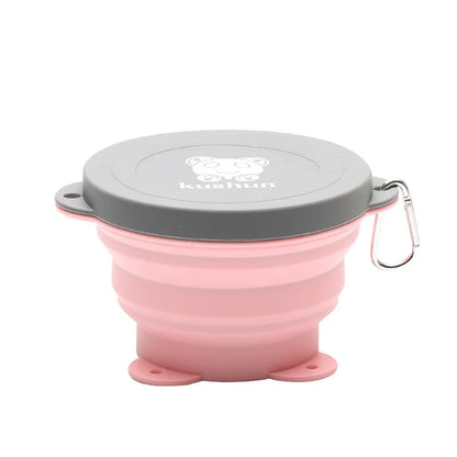 Travel Portable Silicone Folding Bowl Children's Travel Outdoor Tableware with Lid Foldable Noodle Bowl