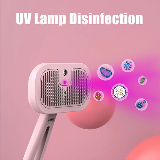Type-c Rechargeable Pet Spray Disinfection Self-cleaning Comb Pet Massage Comb Steam Brush for Hair Care