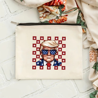 Mug Set Make America Great Again" Fun Printed Cosmetic Bag for Makeup Travel Wallet Perfect Teacher Gift or Friend'S Present