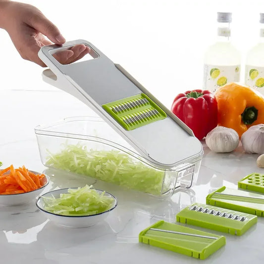 Vegetable Chopper Set Multifunctional Slicer Professional Kitchen Cutting Fruit Potato Salads Cube Grid Cutter With Basket