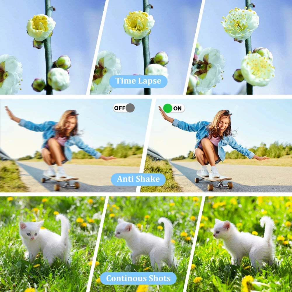 HD 50MP Digital Camera Autofocus Vlogging Camera with 2.4" Large Screen Camcorder Camera For kids Beginner Camera 8x Dual Camera