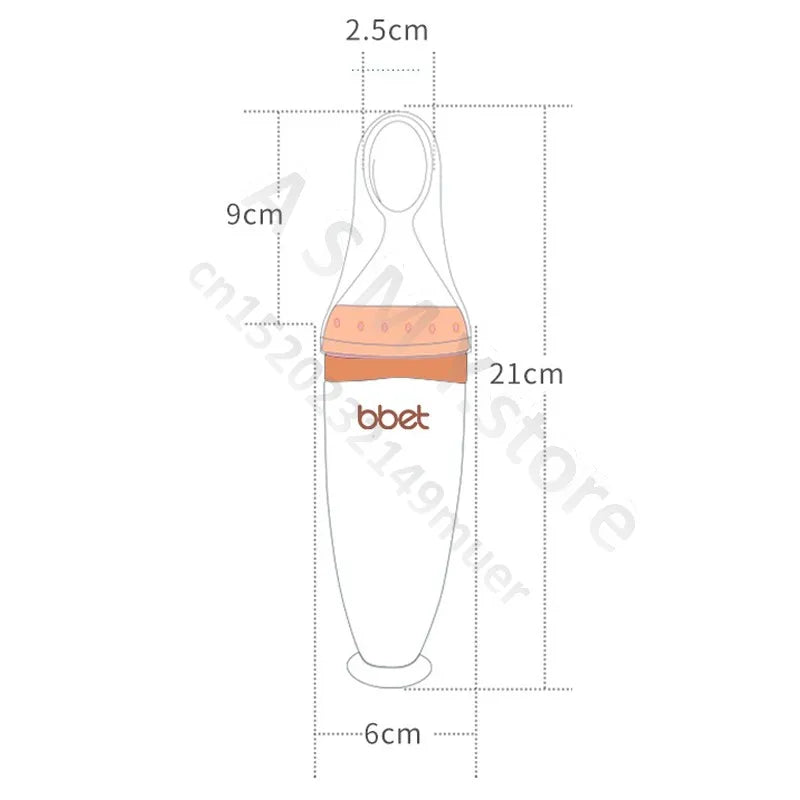 BBET Squeezing Feeding Bottle Silicone Newborn Baby Training Rice Spoon Infant Cerea Food Supplement Feeder Safe Tableware