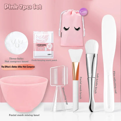 Face Skin Care Tool Set Silicone Facial Mask Brushes Beauty Salon Bowl Spoon Mask Mud Film Brush Skin Care DIY Beauty Tools